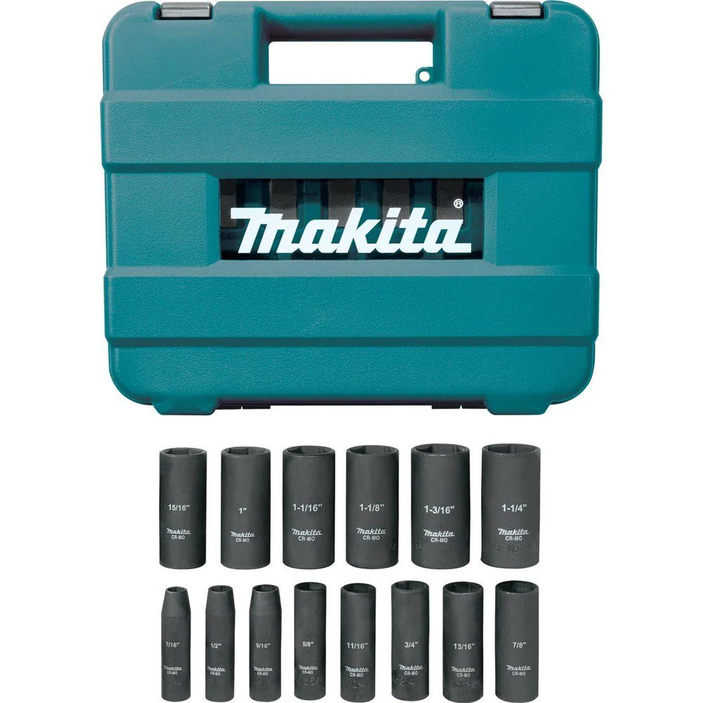 A-96372 1/2-Inch Drive 6-Point 14-Pc. Deep Well Impact Socket Set