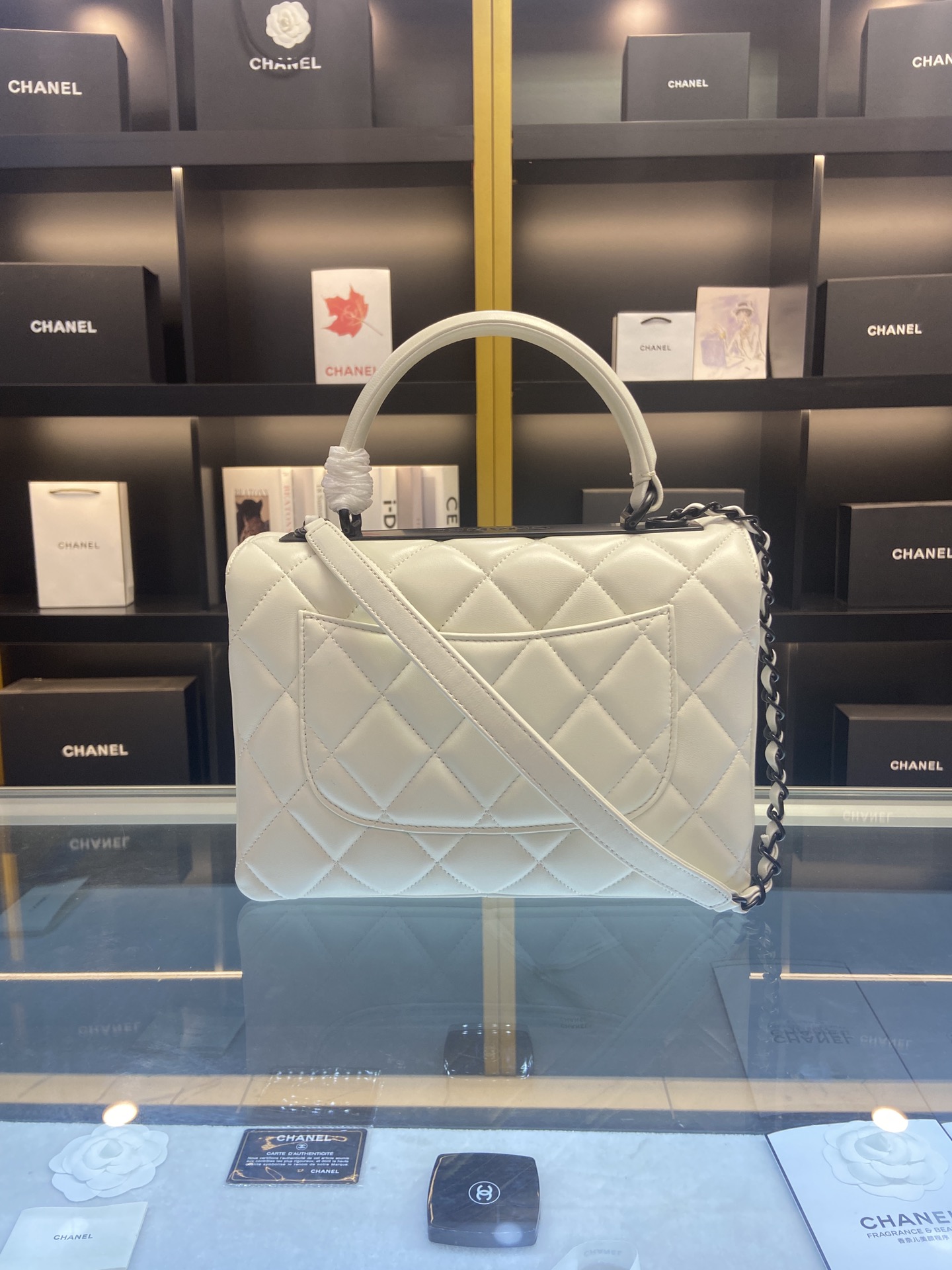 TOP CHANEL Trendy CC Handle Bag 25×12×17CM - White