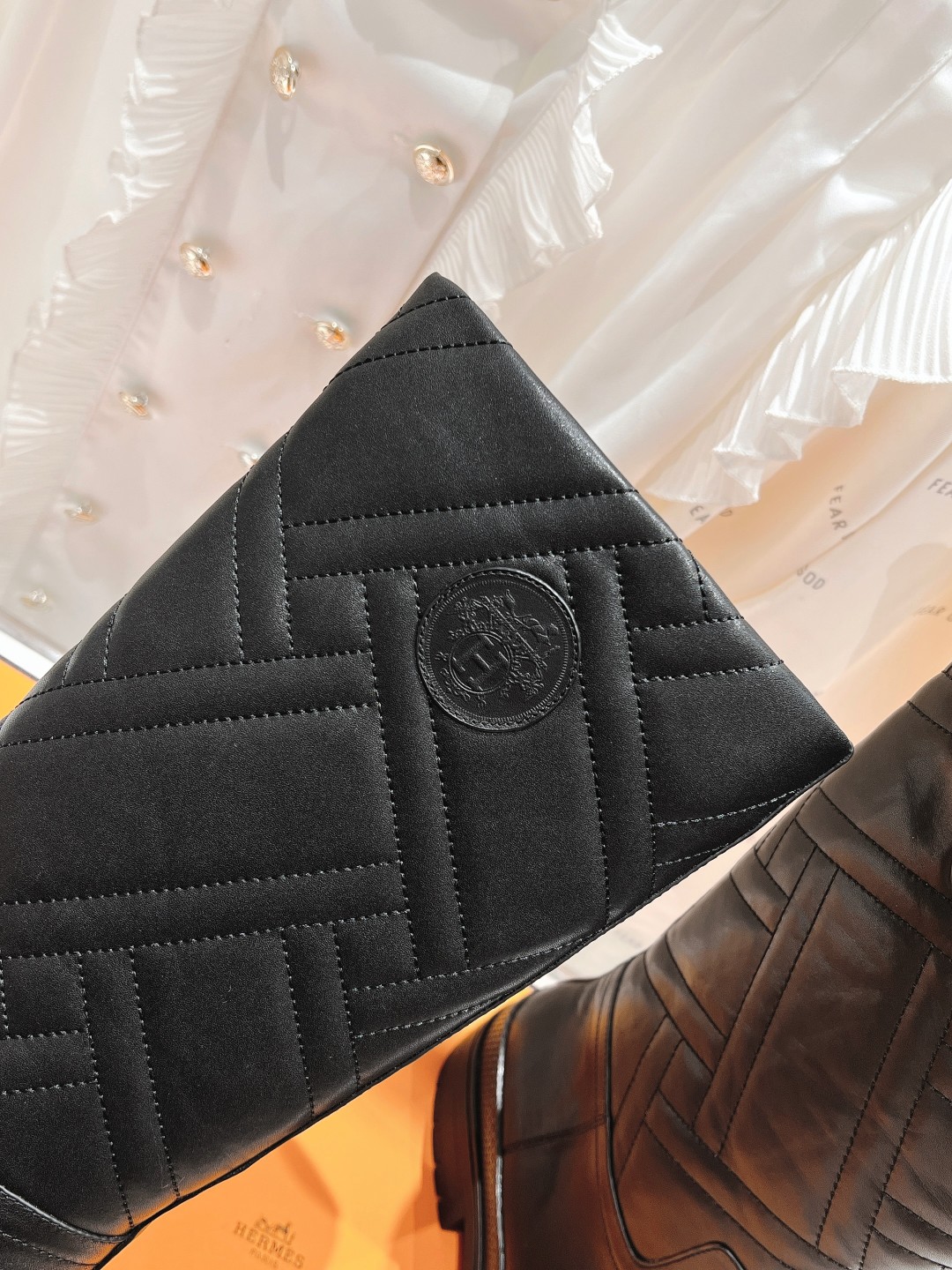 TOP HERMES Autumn And Winter H Family Classic Series Thick Bottom Boots - Black