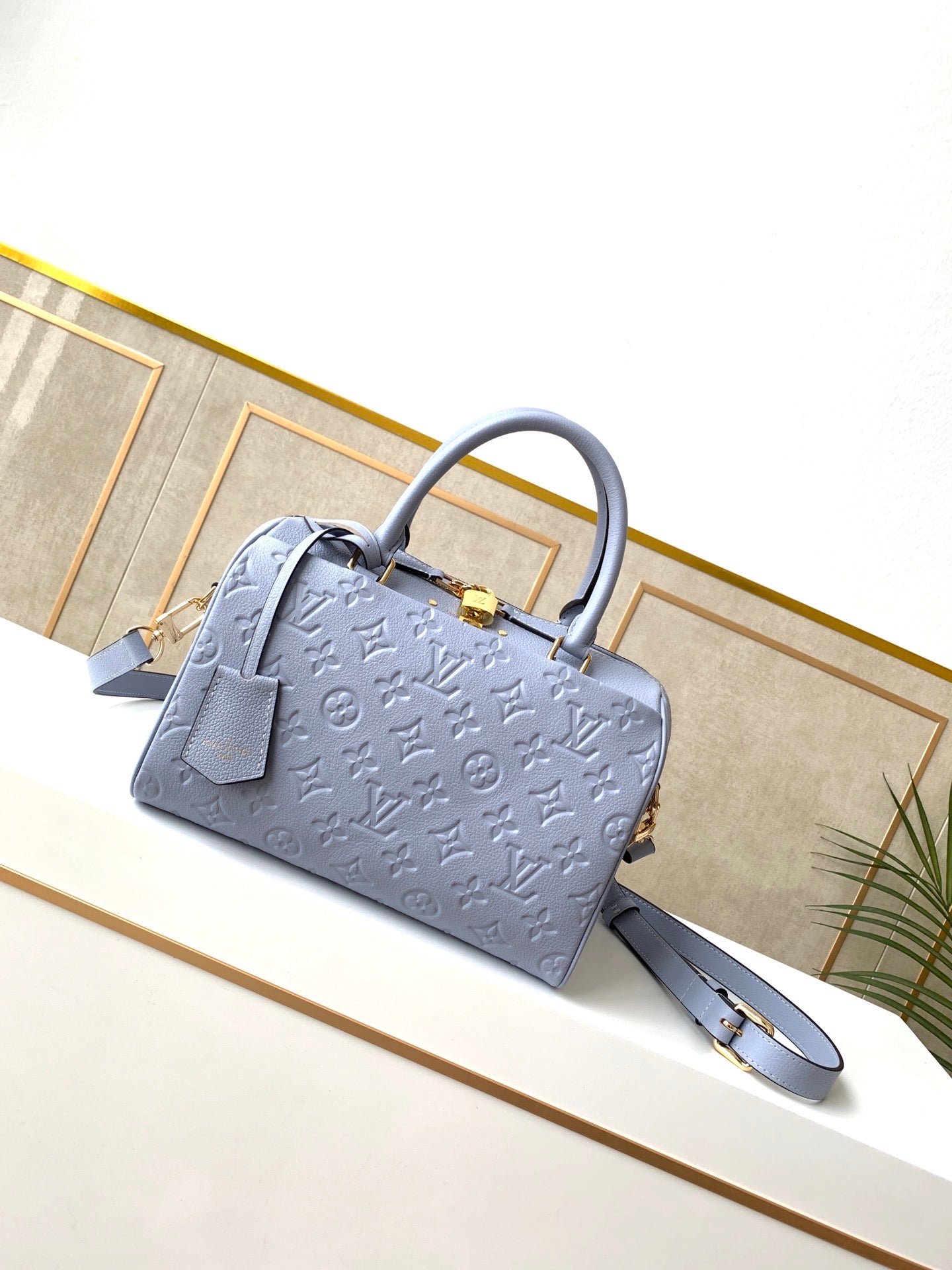 TOP Louis Vuitton LV Speedy 30 Empreinte Leather Bag 30x21x17cm - Light Purple