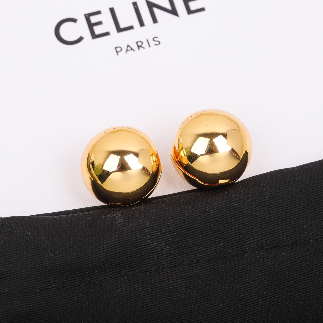 TOP CHANEL C Semicircle Metal Earrings
