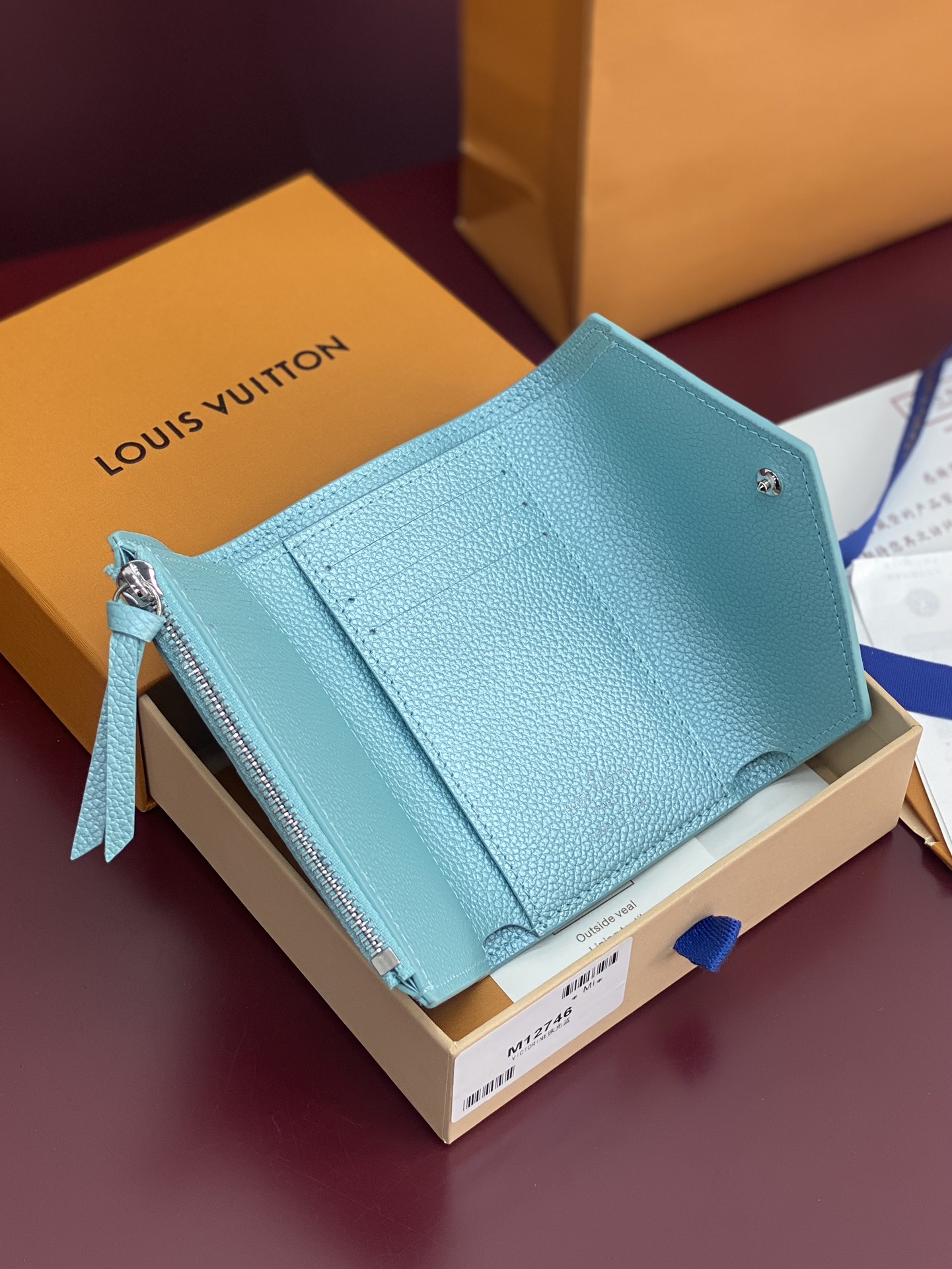 TOP Louis Vuitton LV Ski Victorine Wallet 12x9.5x2.5cm - Pearlescent Blue