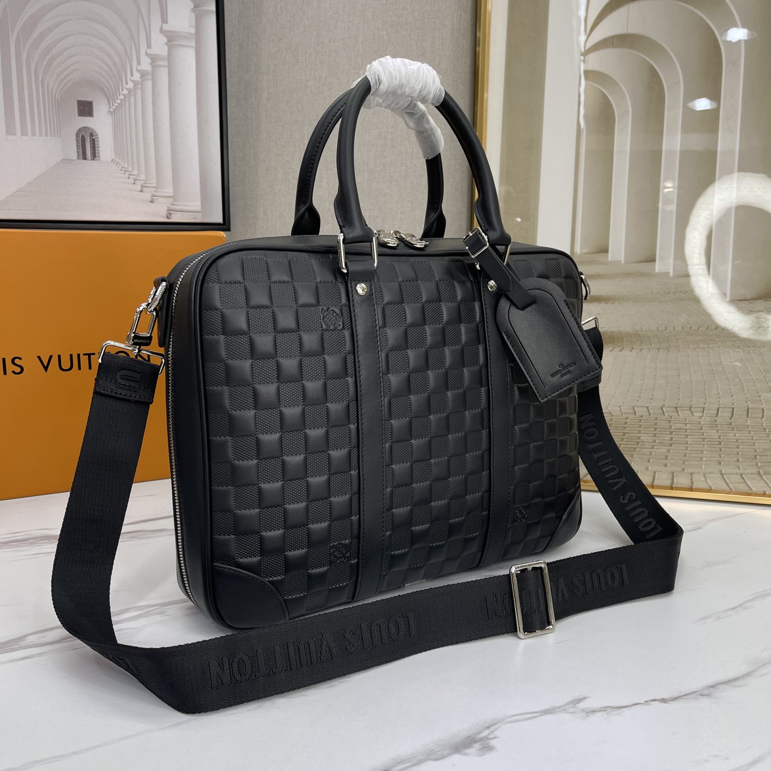 TOP Louis Vuitton LV Porte-Documents Voyage Small Briefcase 36x27x6cm