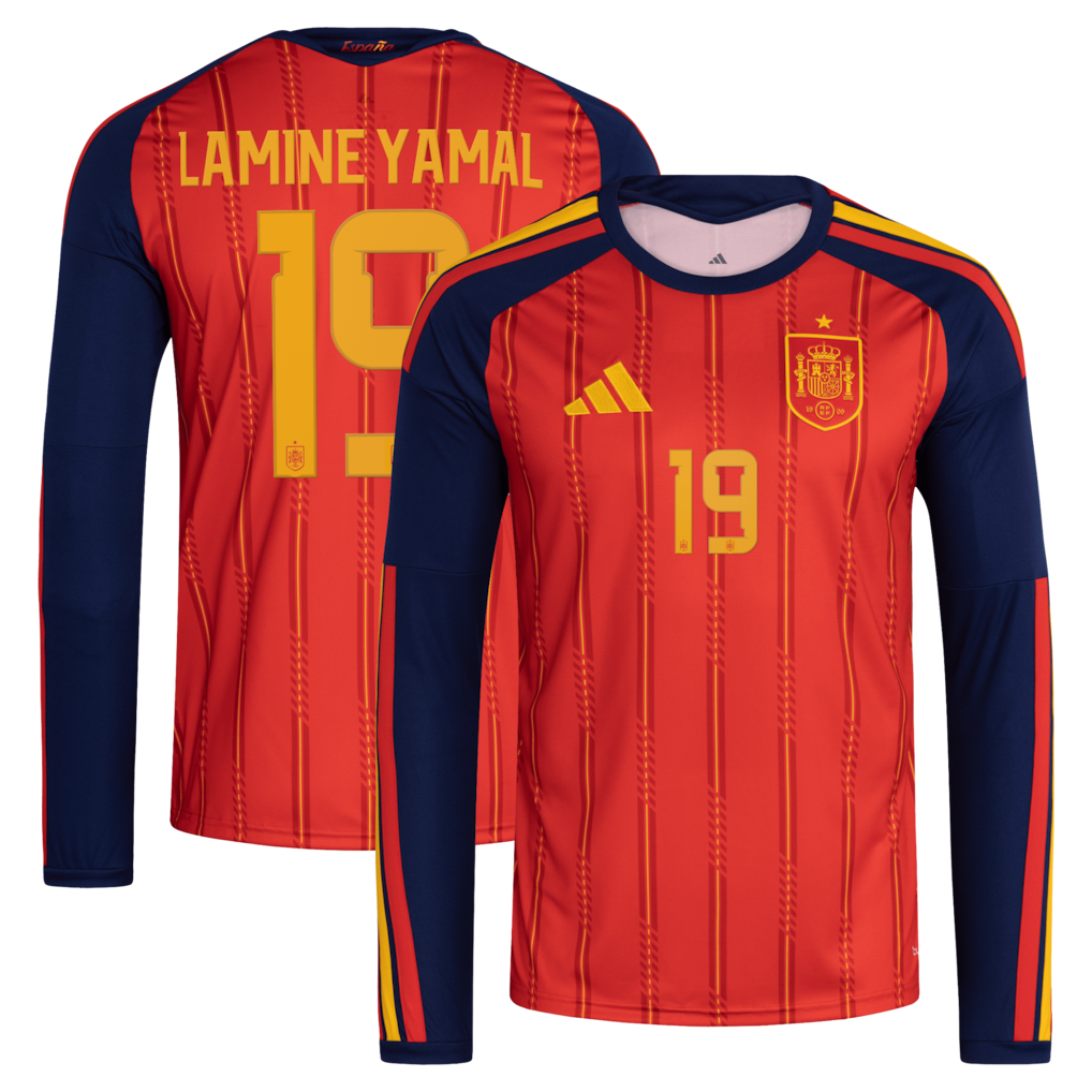 Spain Lamine Yamal Home Long Sleeve Jersey World Cup 2026