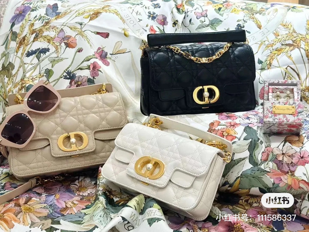 TOP Christian Dior Calfskin Vine Plaid Small Dior Jolie Handbags 22x14x8CM - 3Colors