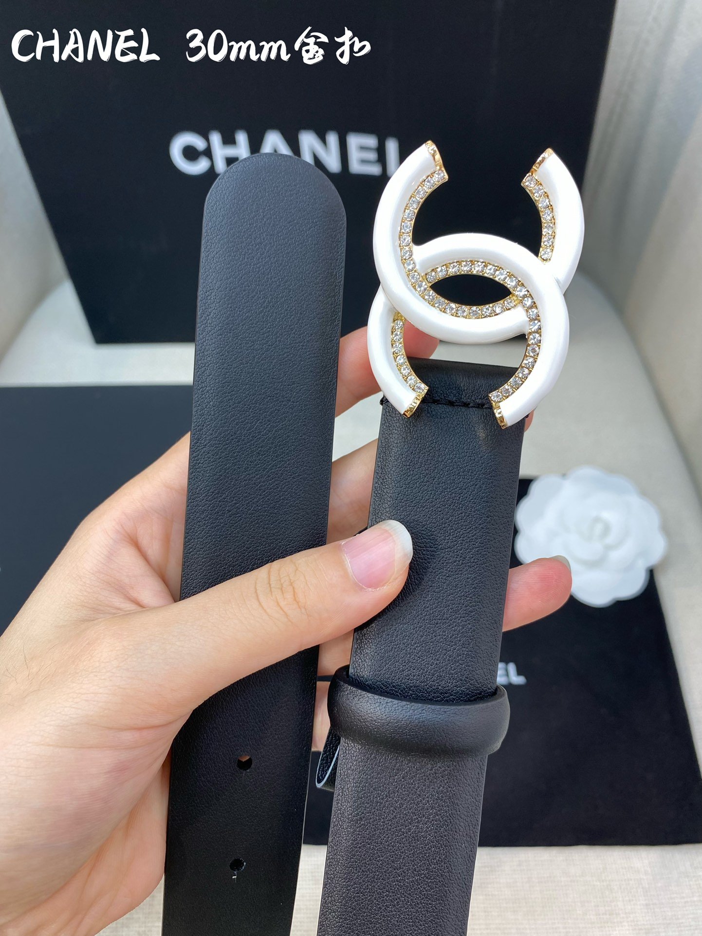 Chanel Belt With Double C Buckle Black Women Belt 30MM