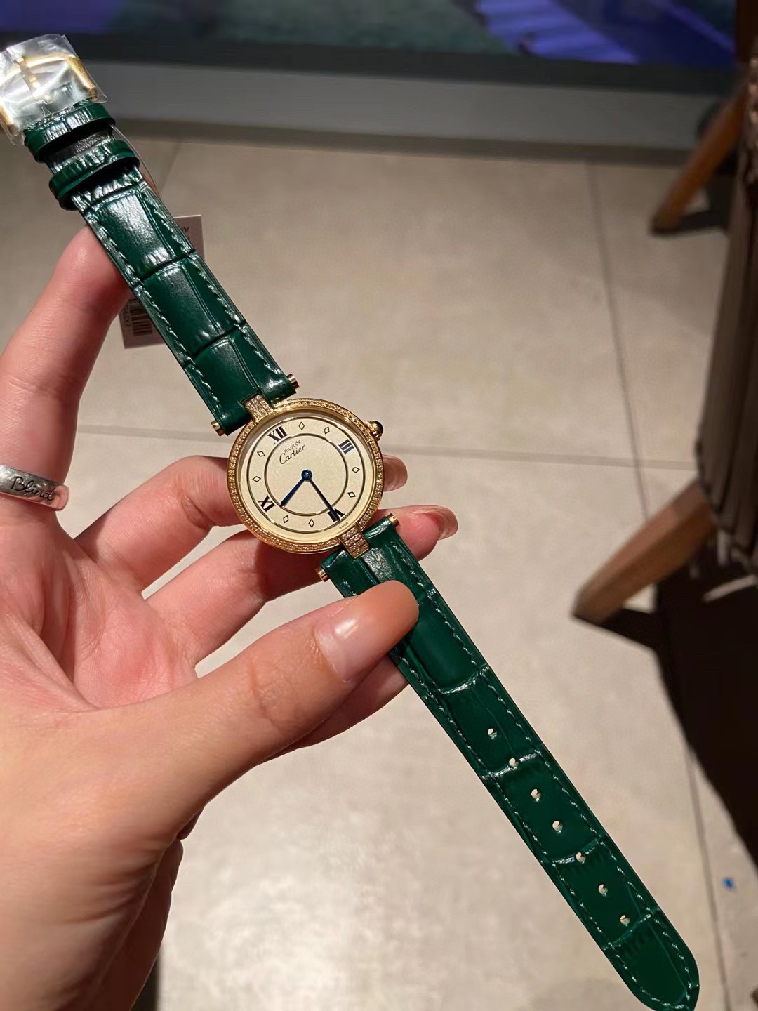 TOP Cartier Retro Leather Watch 30mm - Green