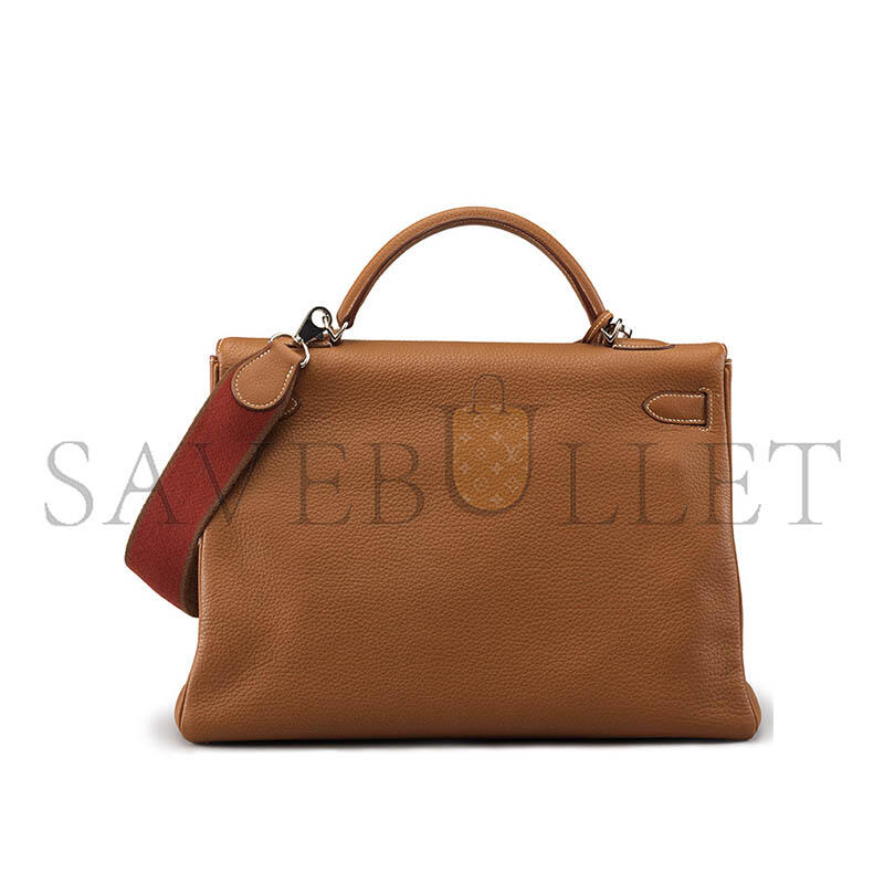HERMÈS A GOLD CLEMENCE LEATHER AMAZON RETOURNE KELLY 40 BAG (40*28*15cm)