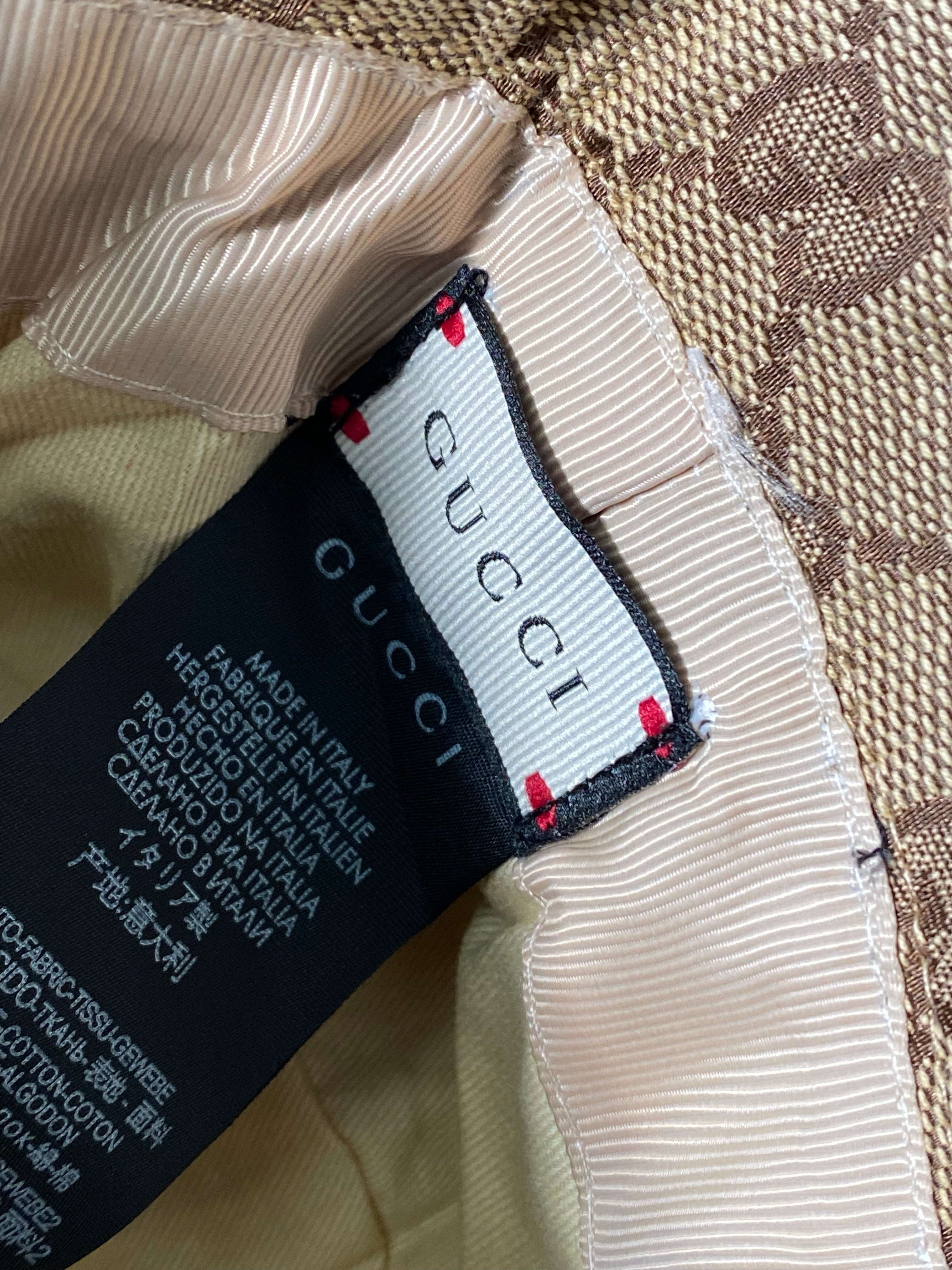 TOP GUCCI Supreme Bucket Hat with Logo - Brown