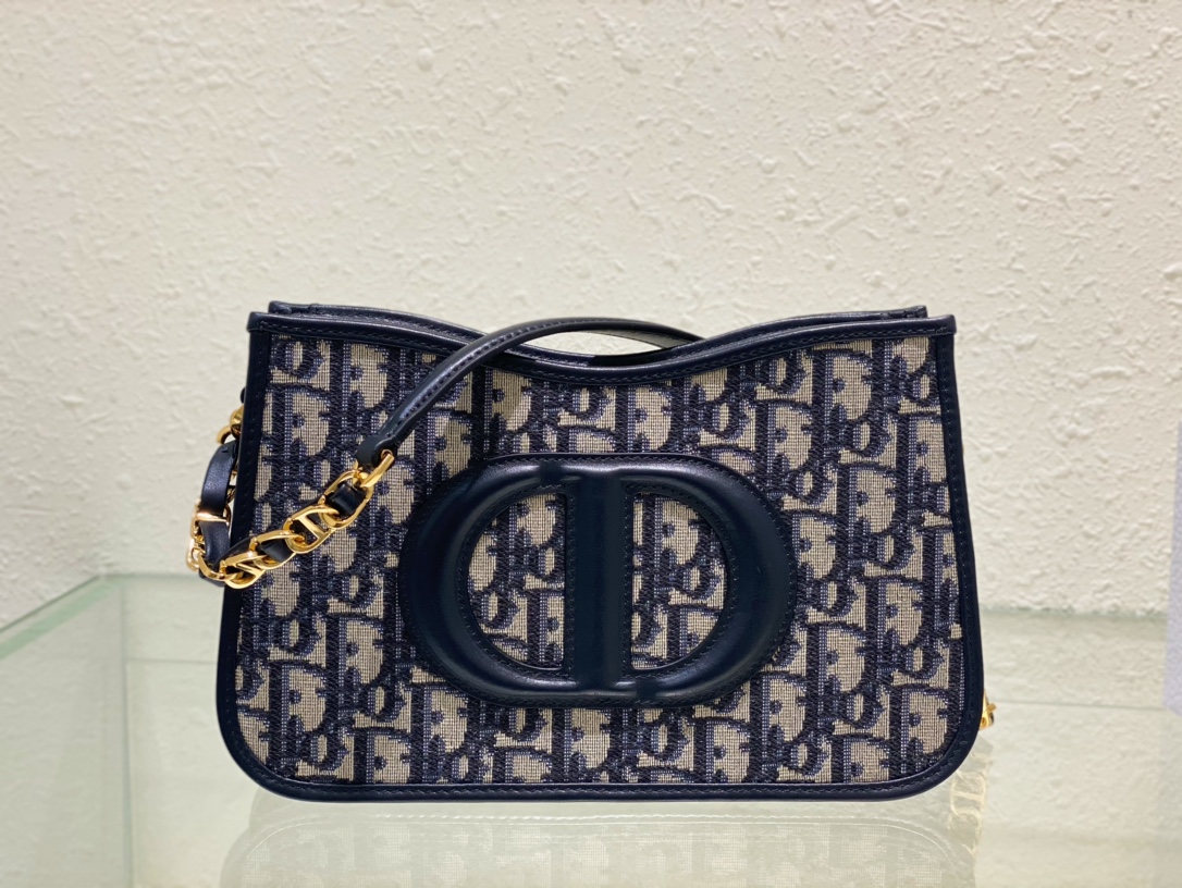 TOP Christian Dior CD Signature Hobo Mini Chain Bag Handbag 23.5 x 14.5 x 6