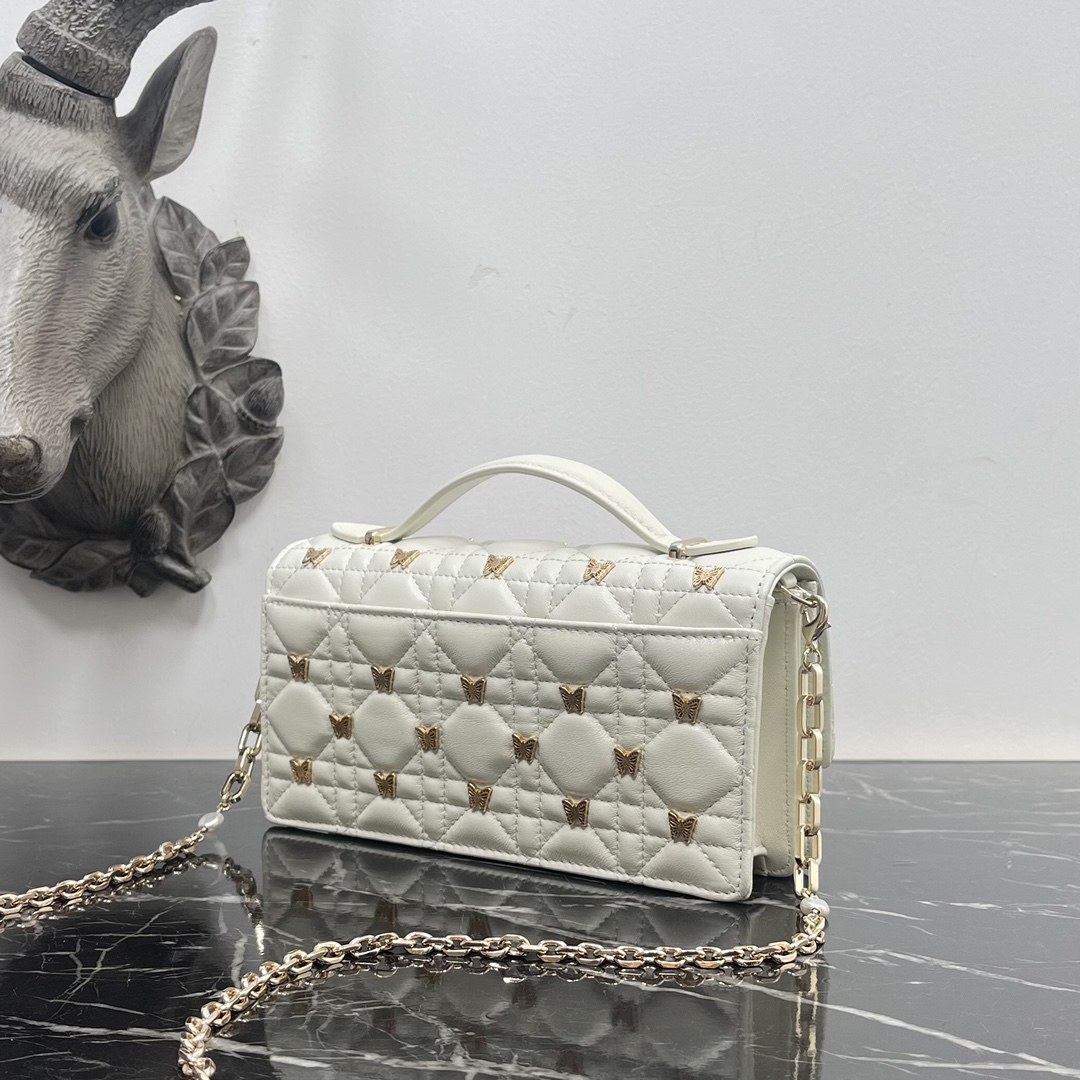 TOP Christian Dior Lady Dior Lambskin Pearl Handbags 21x11.5x4.5cm - 3 Colors - GWH
