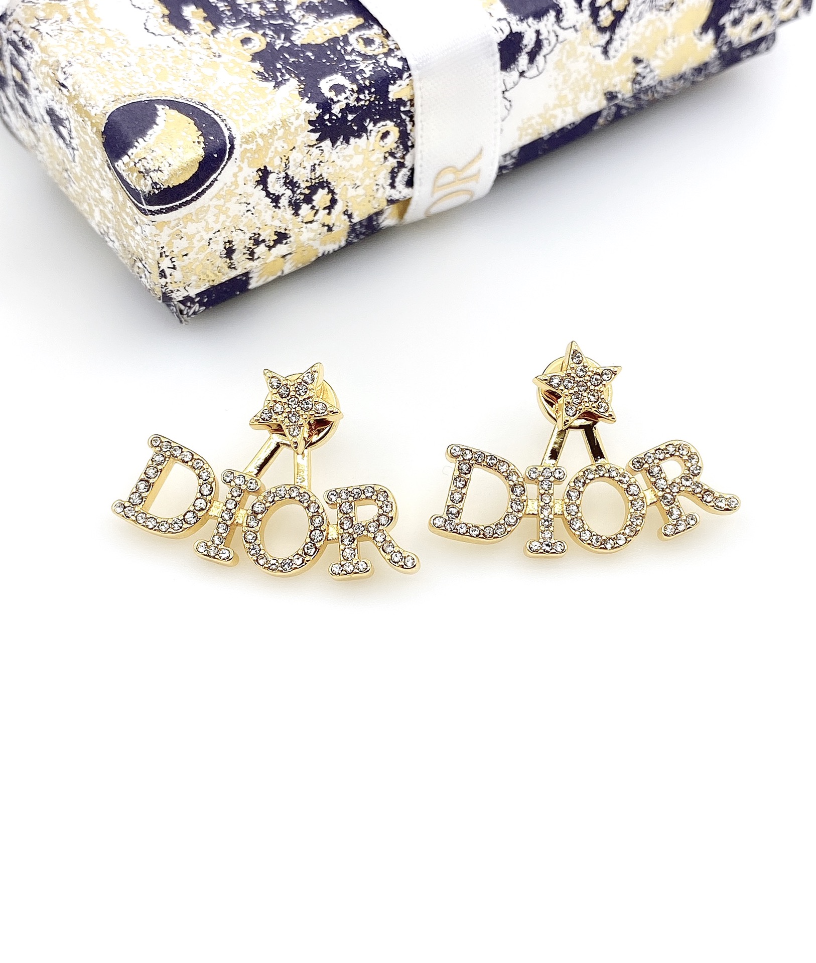 TOP Christian Dior Star Diamond Letter earrings - Gold