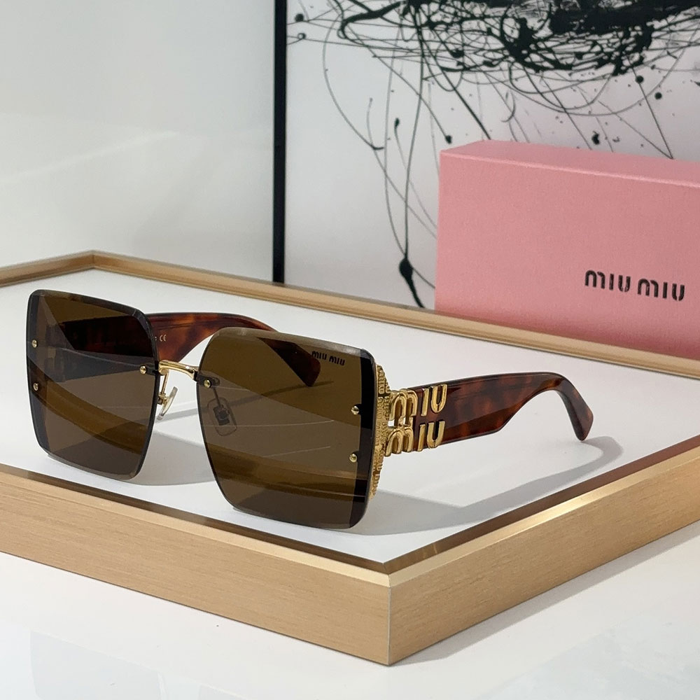 MIU MIU Mirror leg Logo Decoration Sunglasses Top quality （Replica）