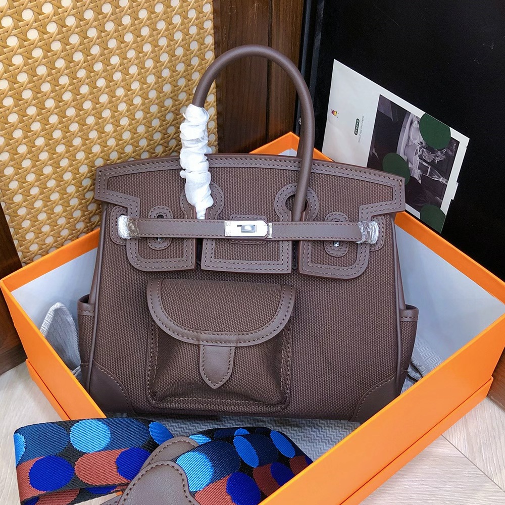 Hermès Birkin Cargo 25 Canvas Swift Bag Palladium Hardware(Replica)