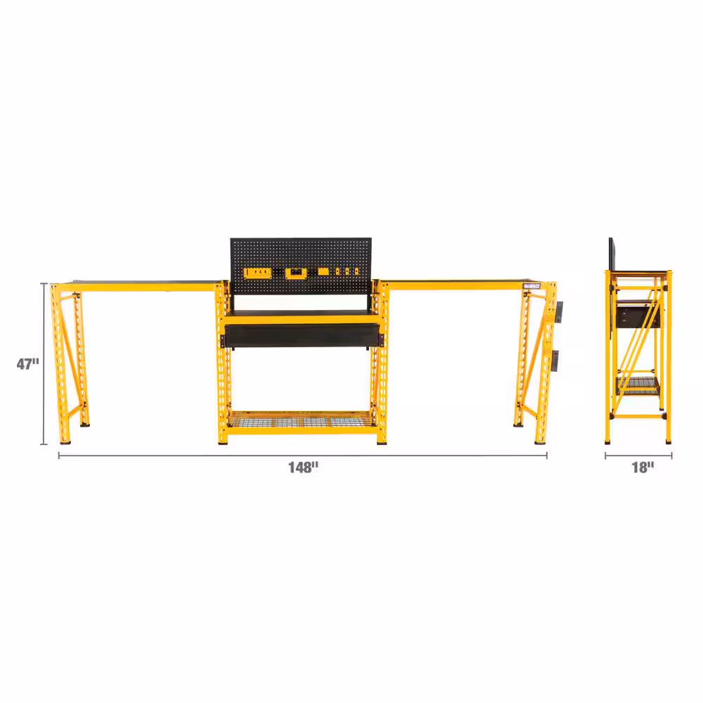 Yellow 4-Tier Steel Garage Storage Shelving Unit (50 in. W x 94 in. H x 18 in. D)