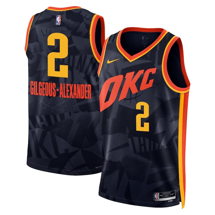 Men's  City Edition Oklahoma City Thunder Shai Gilgeous-Alexander #2 Navy 2023-2024 season Jersey