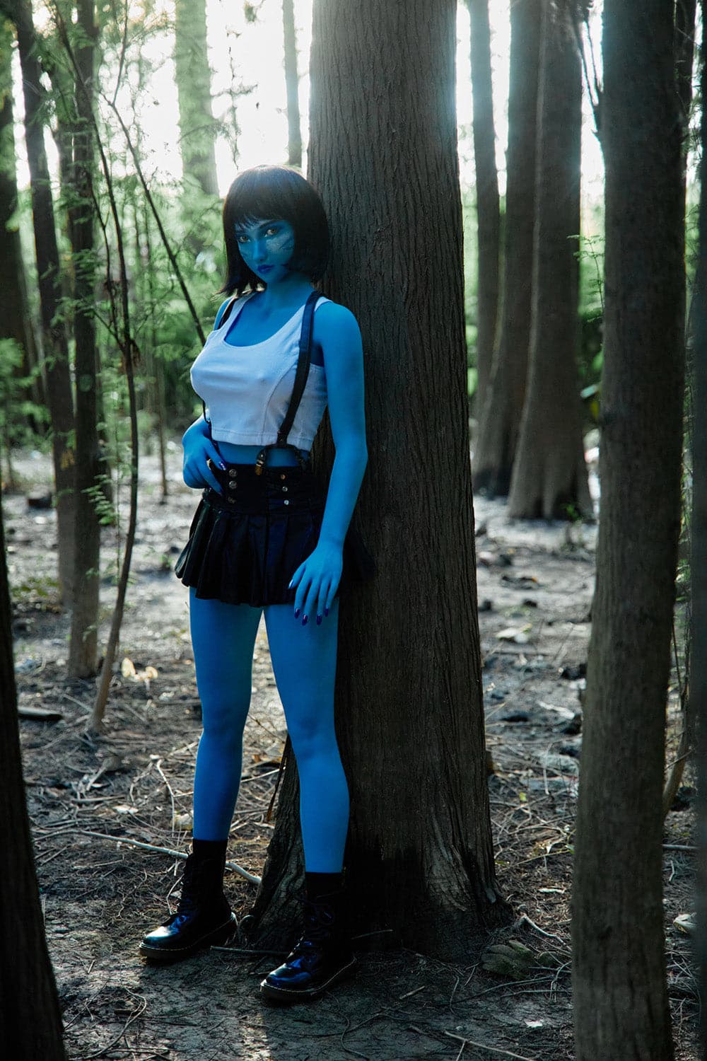 🔹CLM Classic🔹158cm Myrtice B-Cup Alien Blue Skin Anime Sex Doll Tifa Makeup (Avatar-Blue)