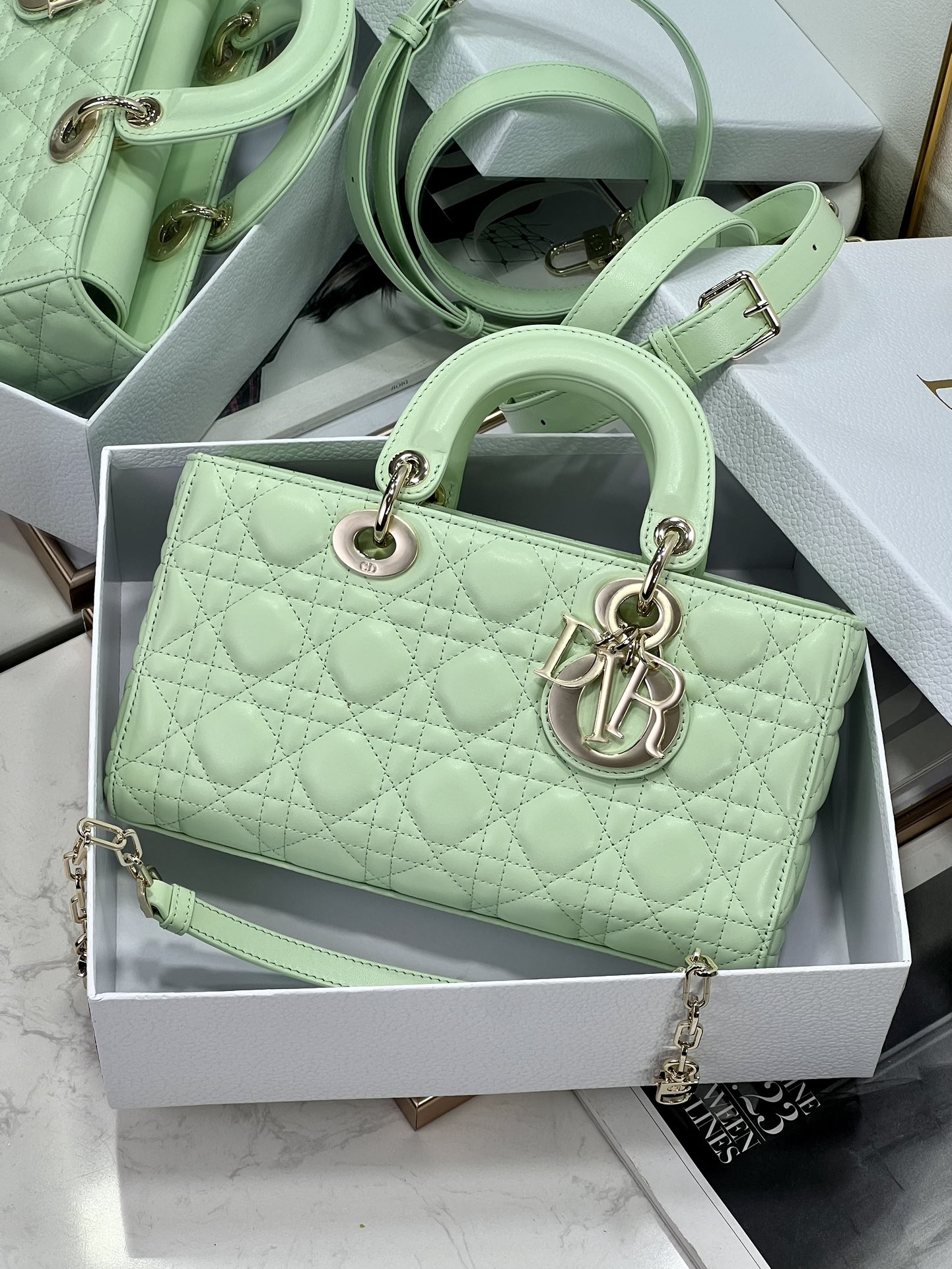TOP Christian Dior Soft Lambskin Lady D-Joy Bags 26.5cm - 2 Colors