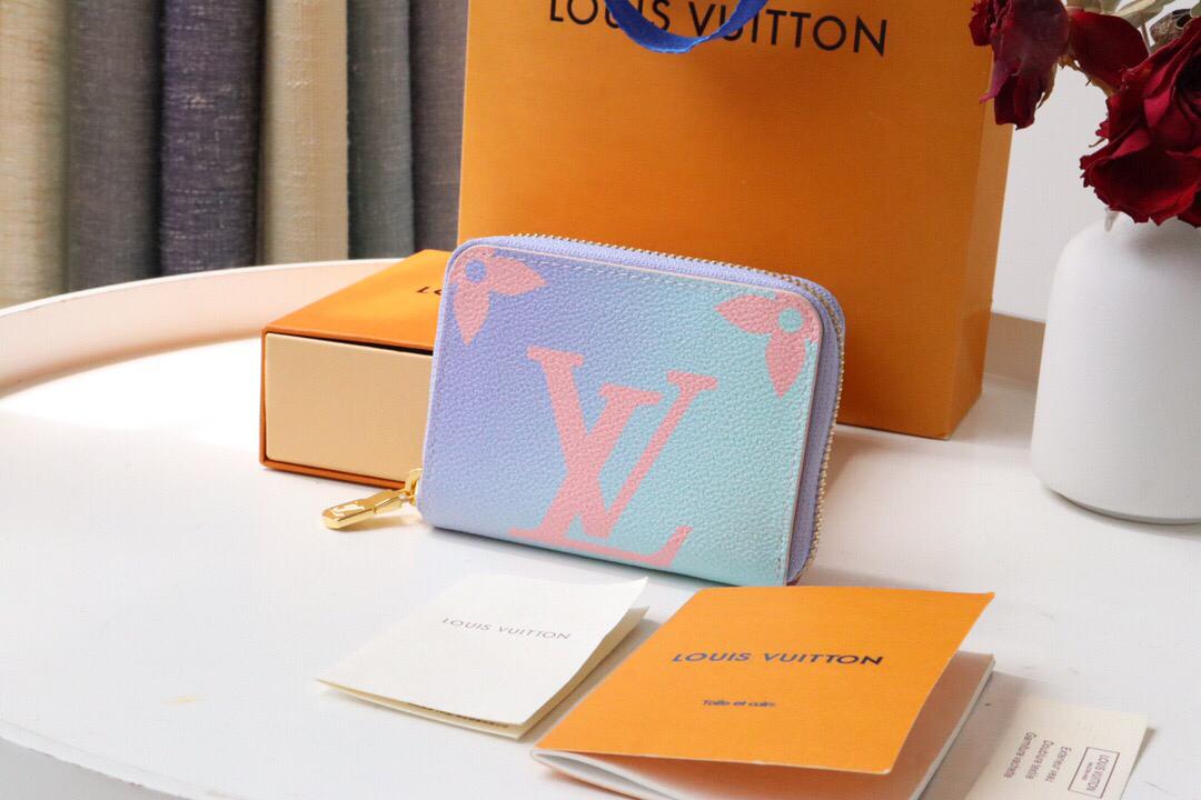 TOP Louis Vuitton LV L*V Zippy Coin/Card Holder - Pastel Sunrise