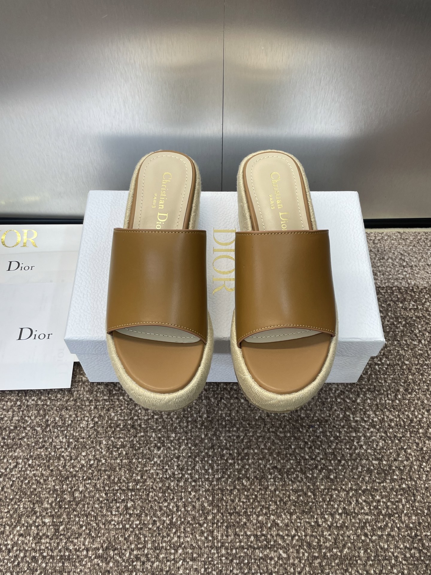 TOP Christian Dior Attitude 10cm Wedge Heels Slippers - 4 Color
