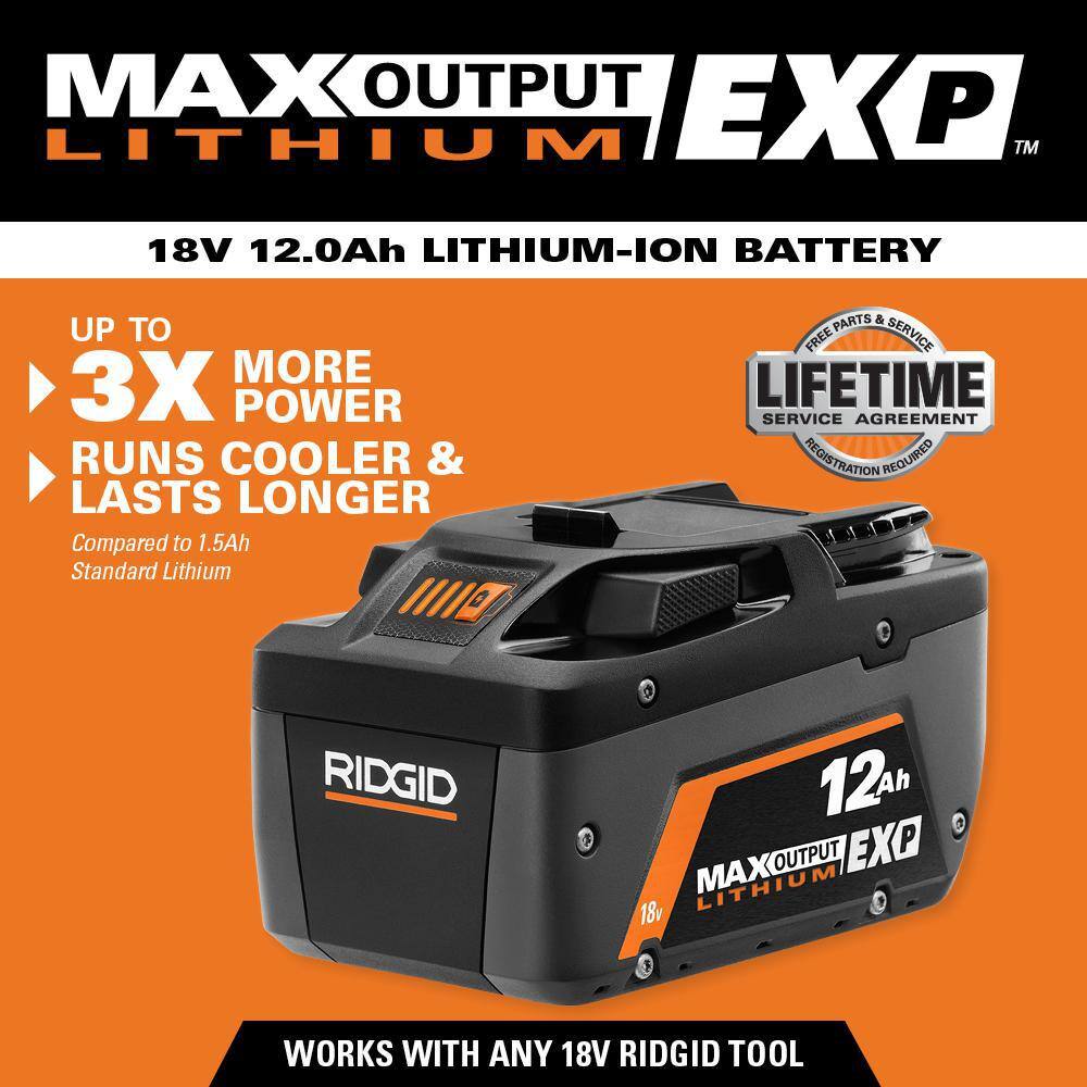 18V 12.0 Ah MAX Output EXP Lithium-Ion Battery with Free 18V Rapid Charger