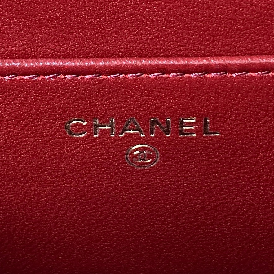 TOP CHANEL Vanity Case New Top Handle w Logo Lambskin 17*9.5*8cm - Dark Red