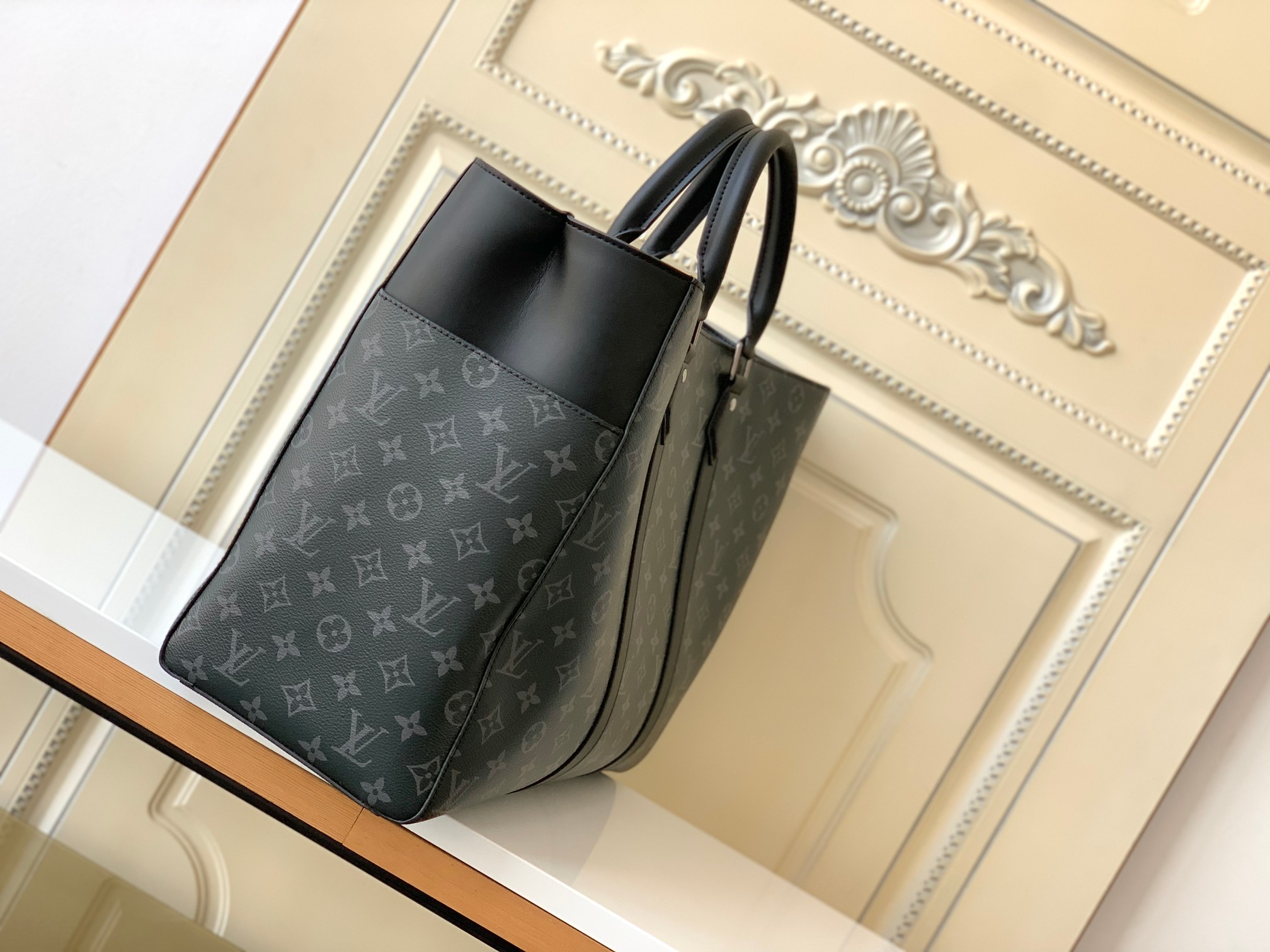 TOP Louis Vuitton LV Sac Plat 24H Tote Bag 44 x 33 x 18cm - Black