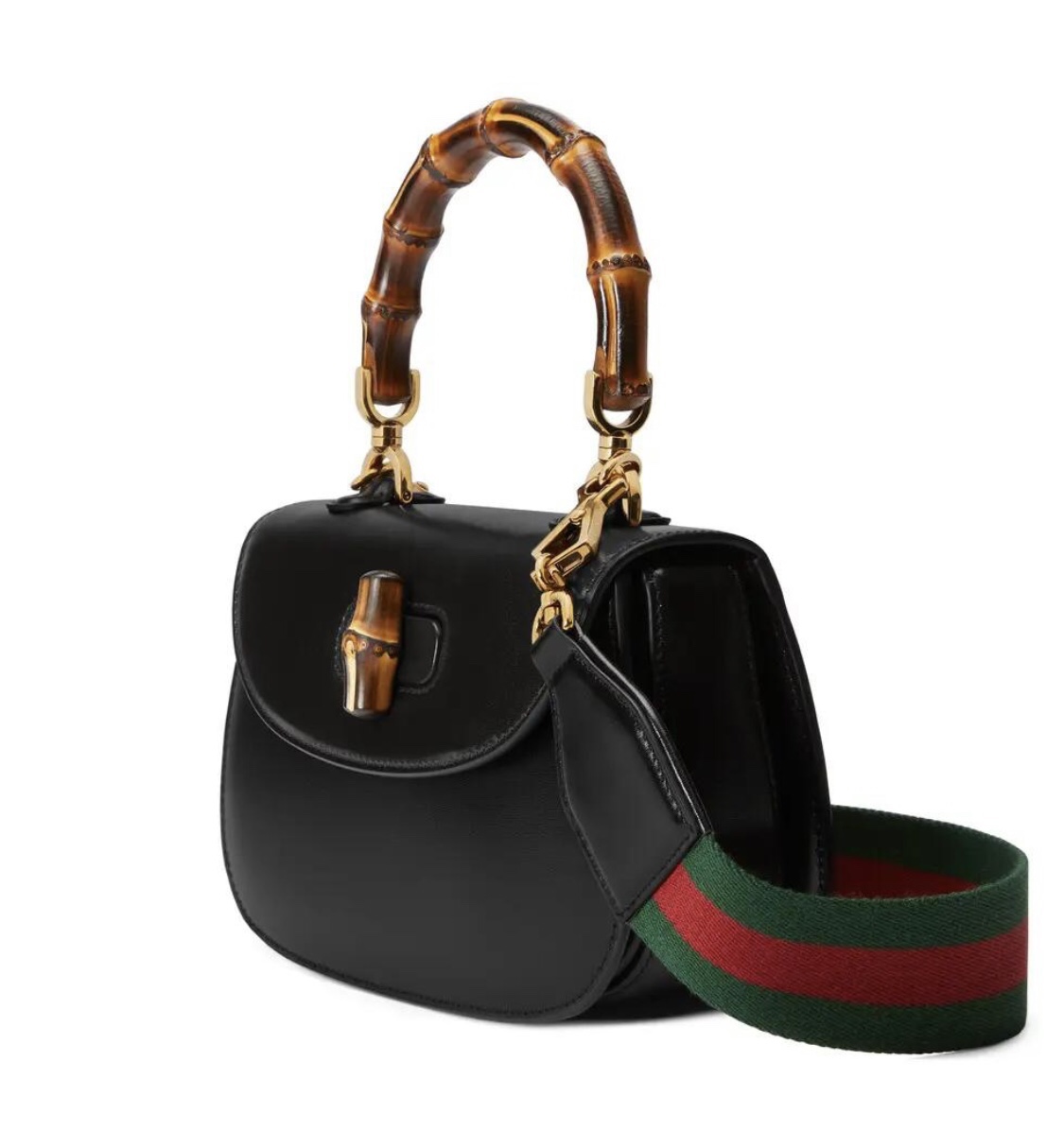 TOP GUCCI Bamboo Bag 21X15X7cm - Black