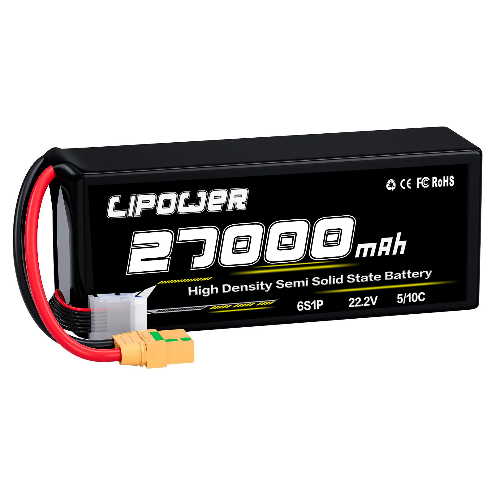 Manufacturer-direct semi-solid battery 44.4V 10C 27000mAh 350Wh/kg - lipowbattery