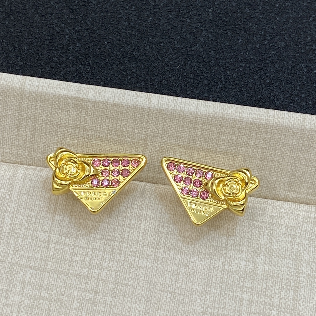 TOP PRADA Diamonds Earrings - Gold/Silver