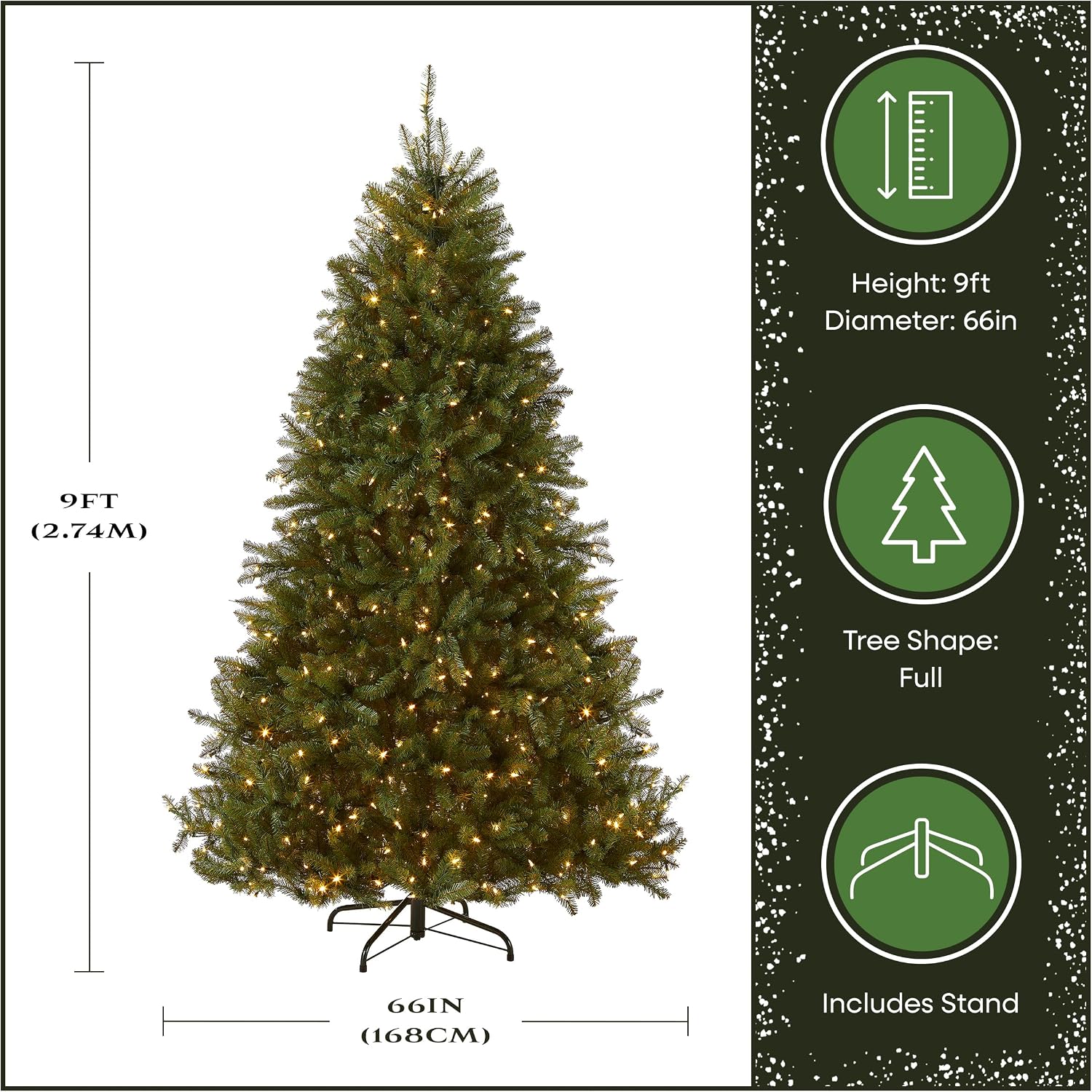 National Tree Company 7.5ft Pre-Lit Dunhill Fir Artificial Christmas Tree