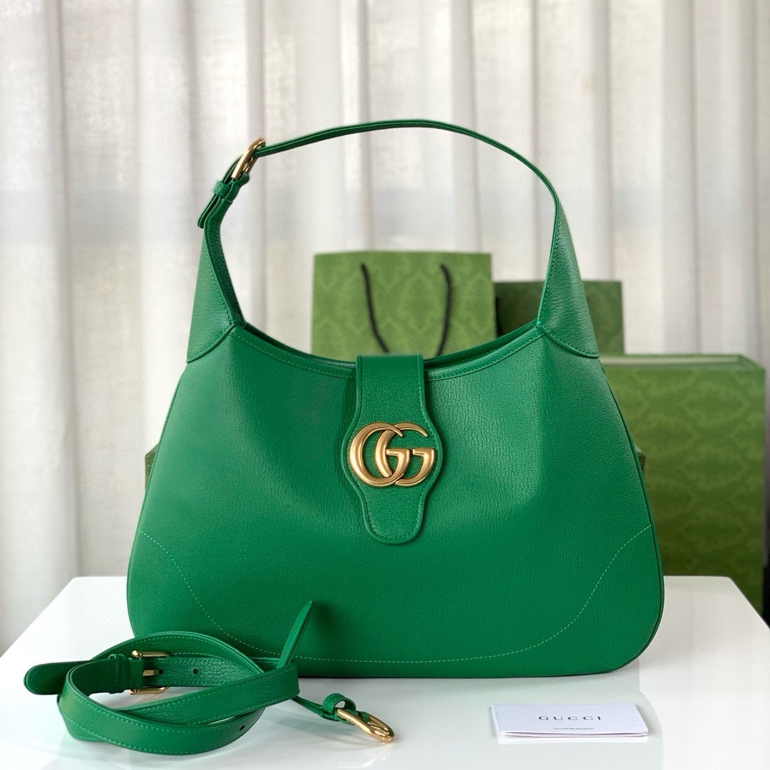 TOP GUCCI Lambskin Aphrodite Series Medium Crescent Shoulder Handbags 39X38X2CM - 4 Colour