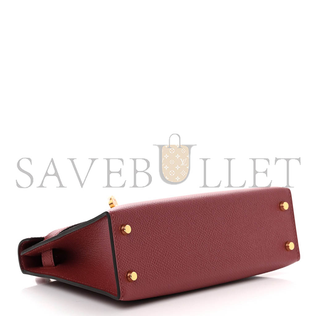 HERMÈS EPSOM MINI KELLY II GARNET RED (19*12*5.5cm)