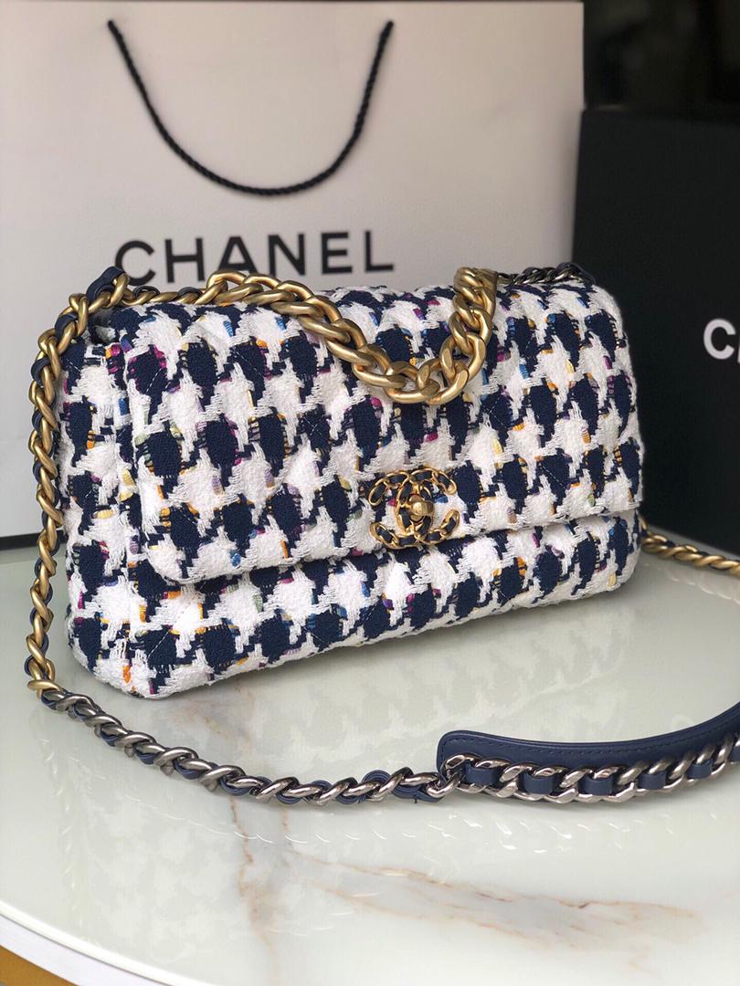 TOP CHANEL 19 Bag Tweed Medium 30cm - Tie and Dye