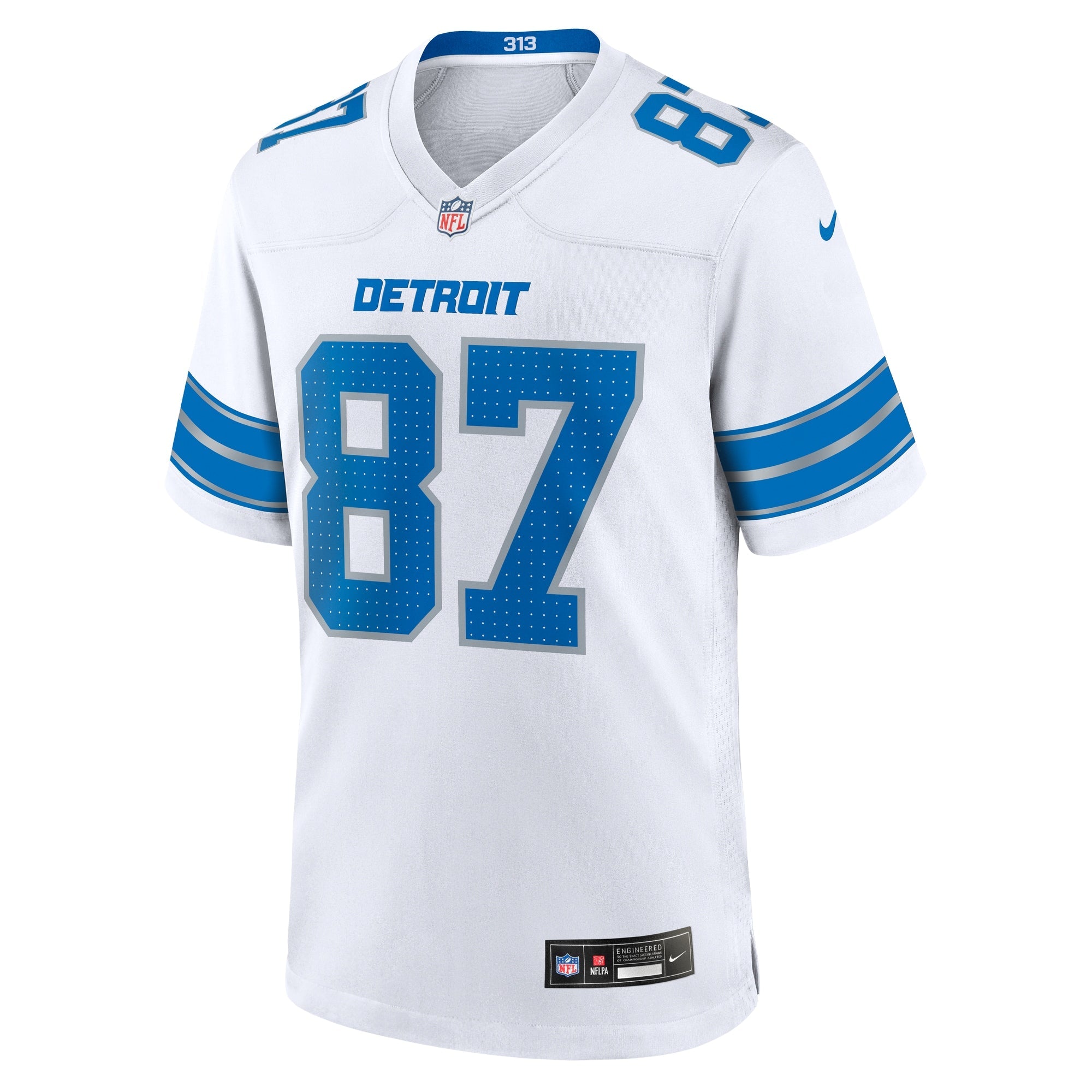 Sam LaPorta Detroit Lions  White Game Jersey -  White