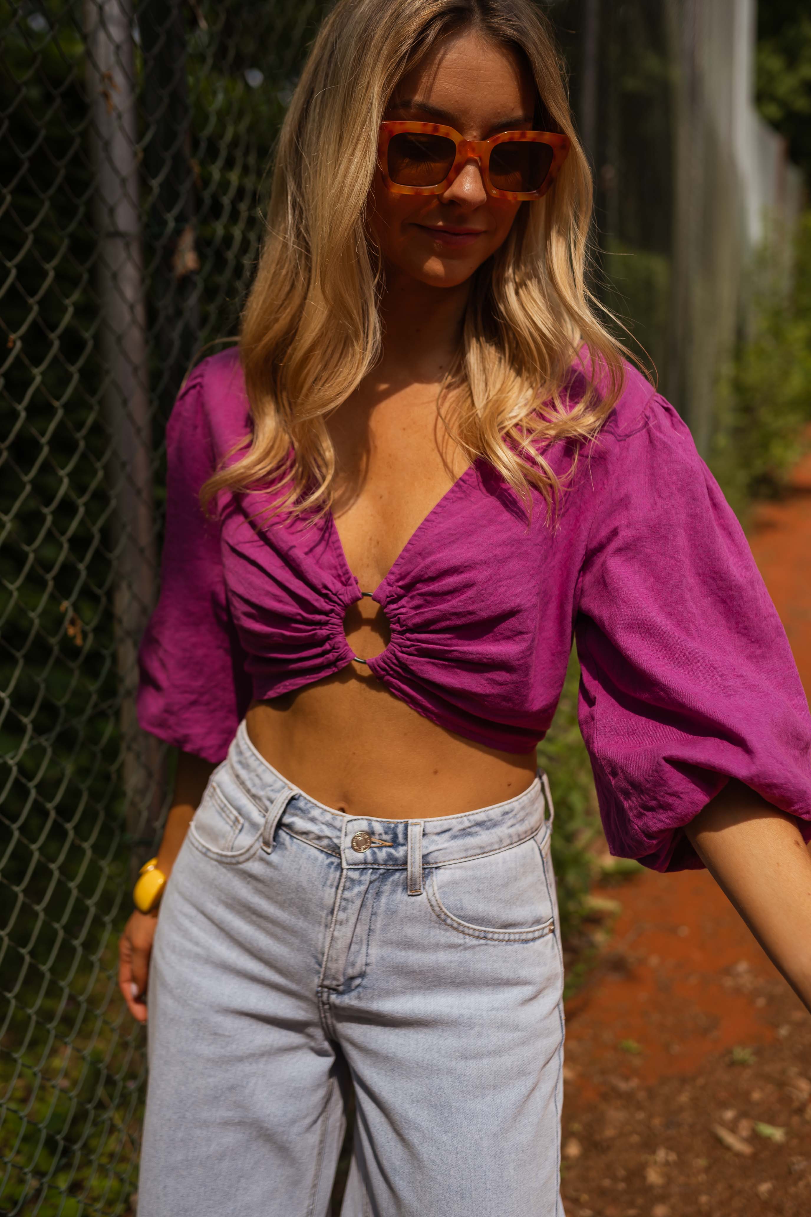 Kelya blouse - linen purple