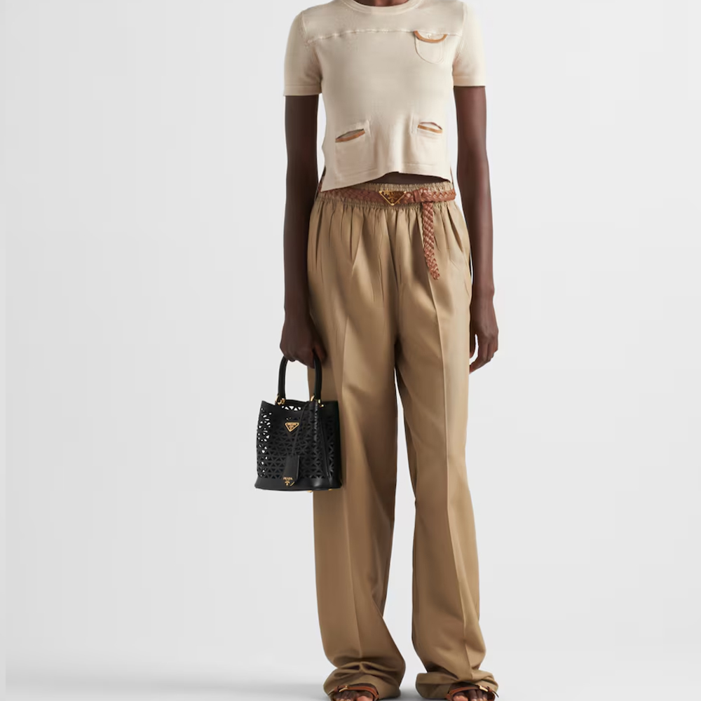 Prada Panier Leather Cutout Pattern Mini Bag (10A Mirror Version)