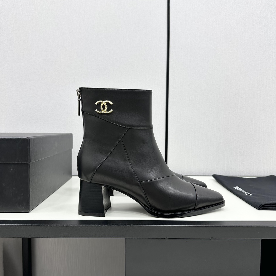 TOP CHANEL High Heel Short Boots - 3 Color