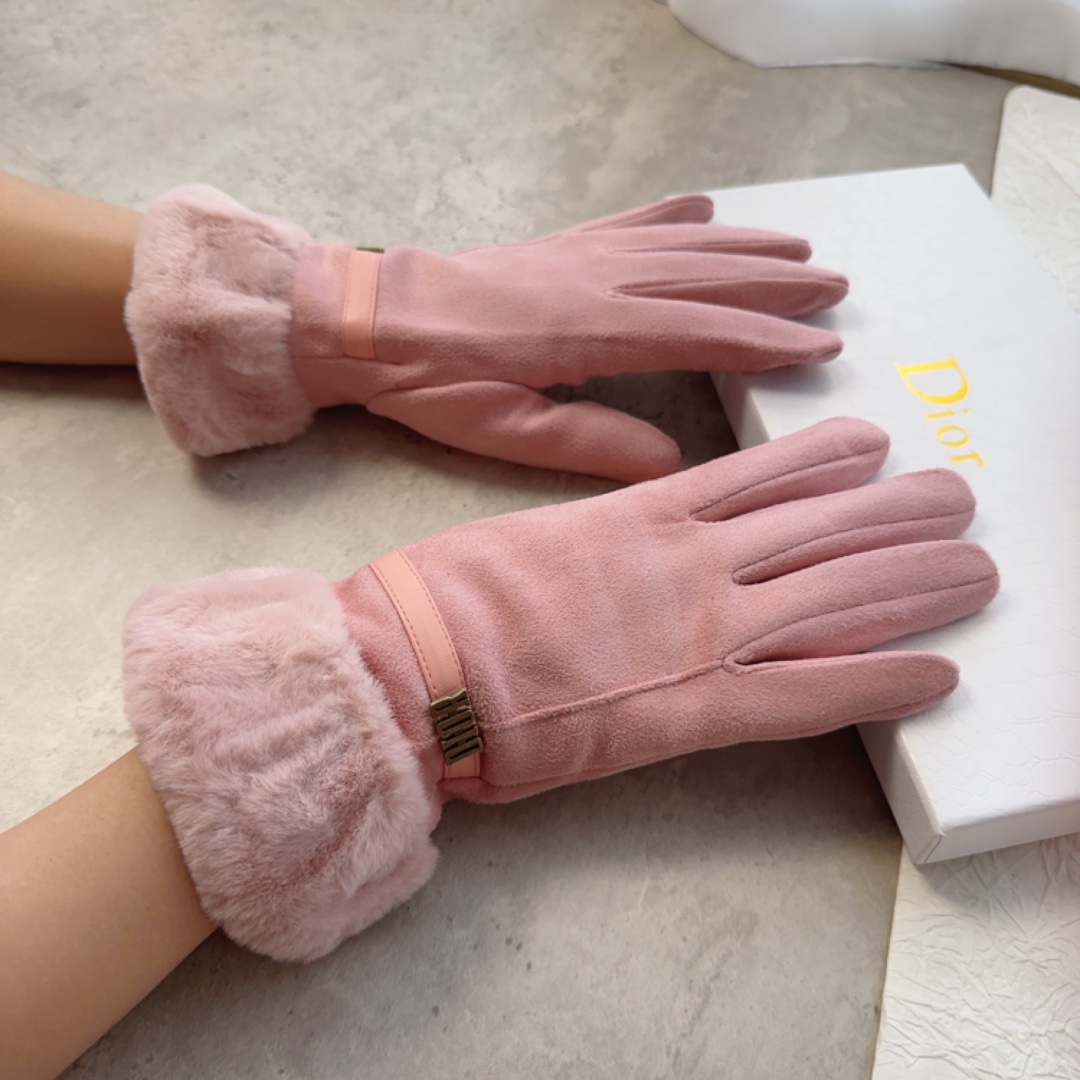 Top Christian Dior Dior One Size Fits All Women's Gloves - Pink