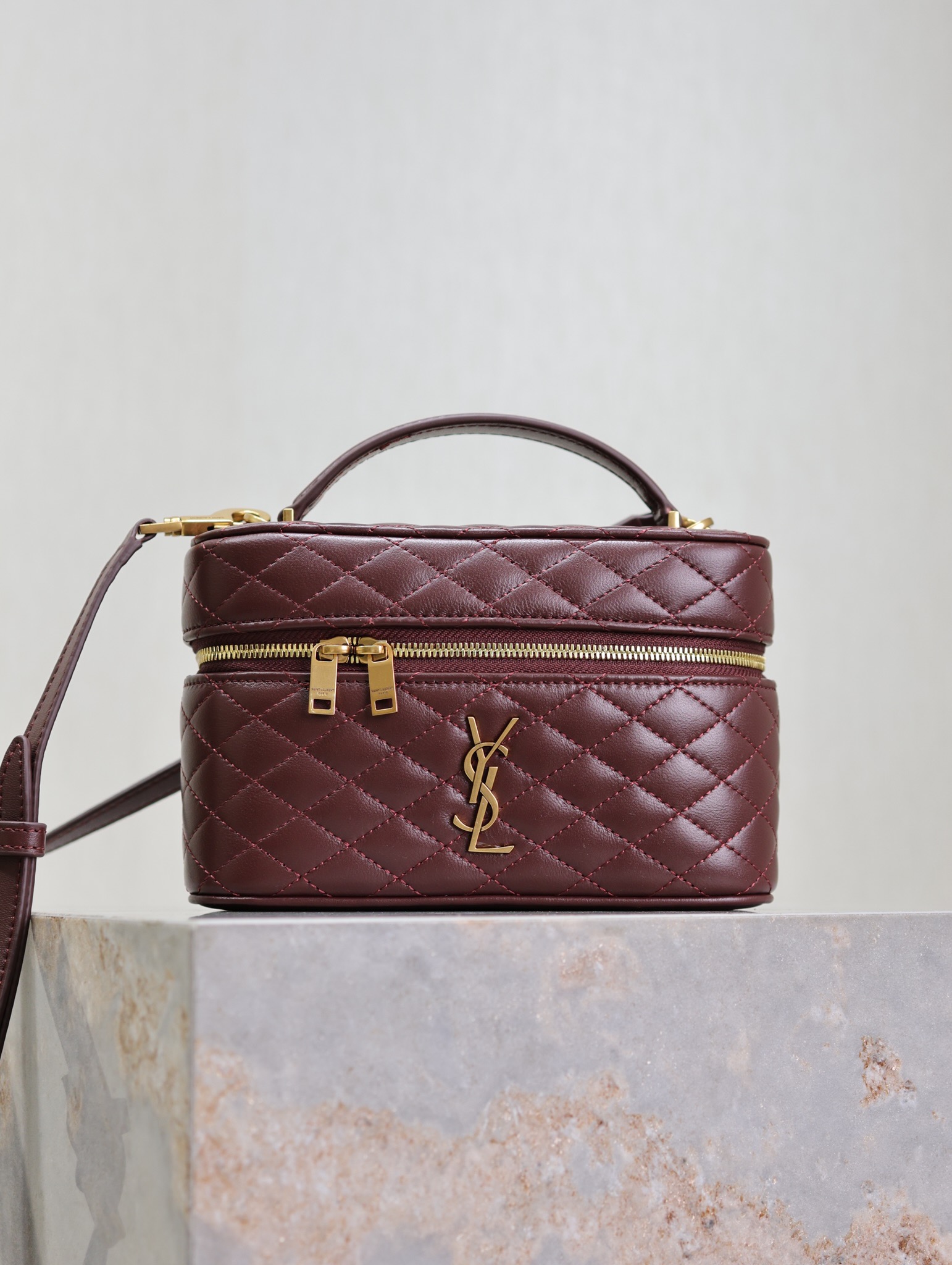 TOP Yves Saint Laurent YSL Gaby Mini Makeup Bag 18x11x6.5cm - Red&GWH
