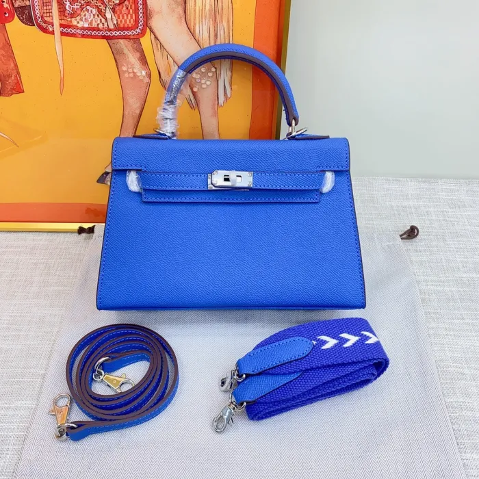 Hermès Kelly22 Silver Buckle Epsom Tote  (Replica)