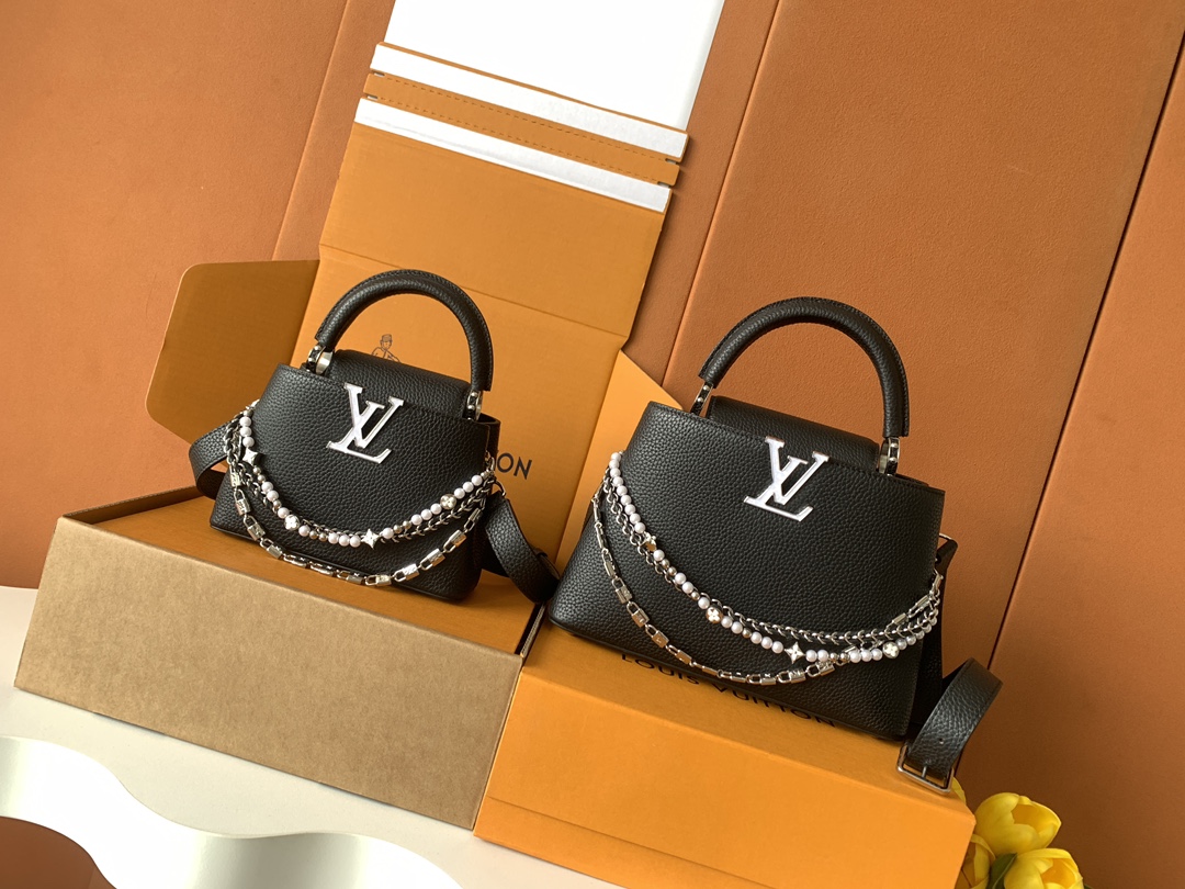 TOP Louis Vuitton LV Capucines Bag 21cm/27cm - Black