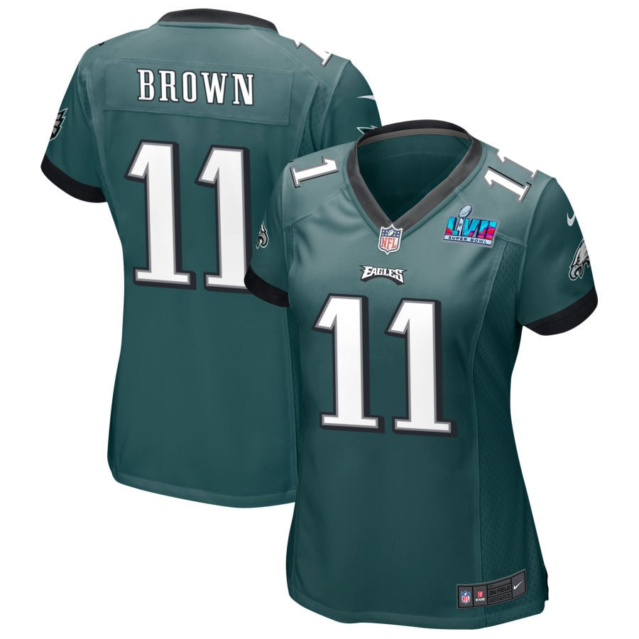 A.J. Brown Philadelphia Eagles  Women's Super Bowl LVII Game Jersey - Midnight Green