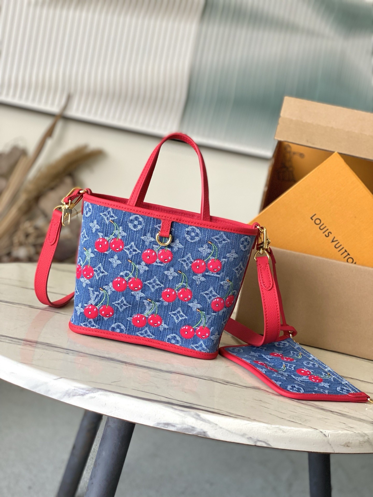 TOP Louis Vuitton LV Neverful Inside Out BB Bag  26.5 × 16.5 × 11 cm - Denim