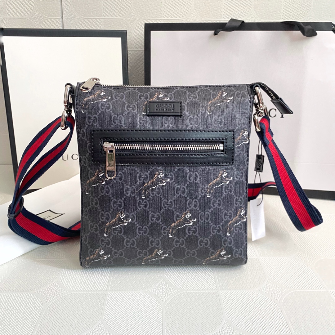 GUCCI Classic Canvas&Leather Crossbody Bag(Replica)