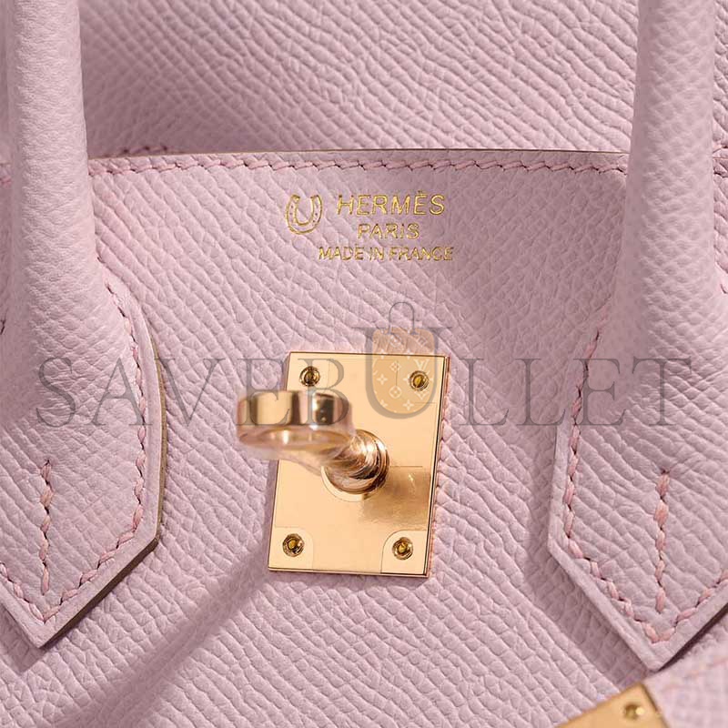 HERMÈS BIRKIN 25 EPSOM ROSE-GOLD HARDWARE ROSE SAKURA 635247 (25*20*13cm)