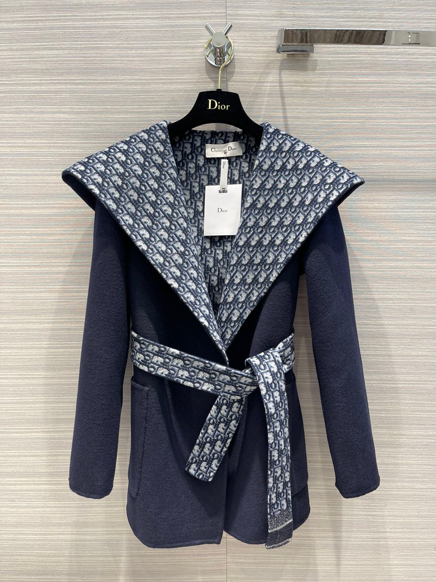 TOP Christian Dior Signature Double Face Wrap Coat - Collection   CD