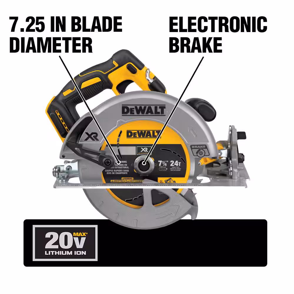 20V MAX XR Cordless Brushless 7-1/4 in. Circular Saw (Tool Only)