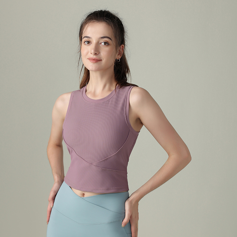 Fashion Ribbed Womens Sports Tank Top