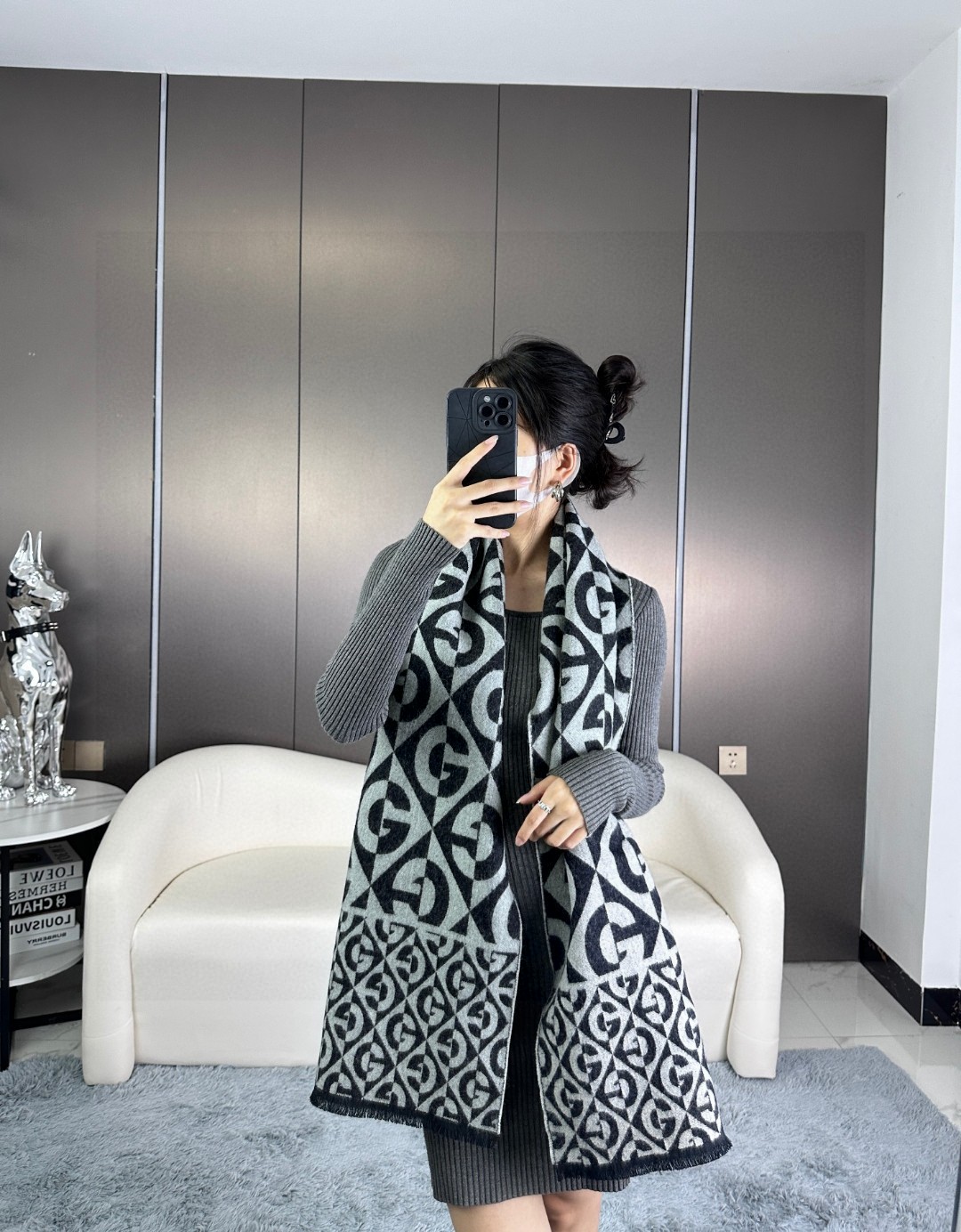 TOP GUCCI Cashmere Scarf 45×185 cm